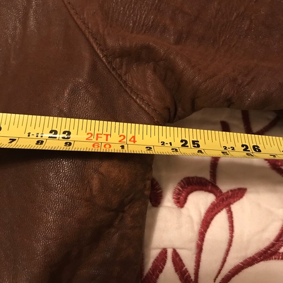 Womens 80s Vintage Long Brown Genuine Leather Coat - Picture 16 of 16